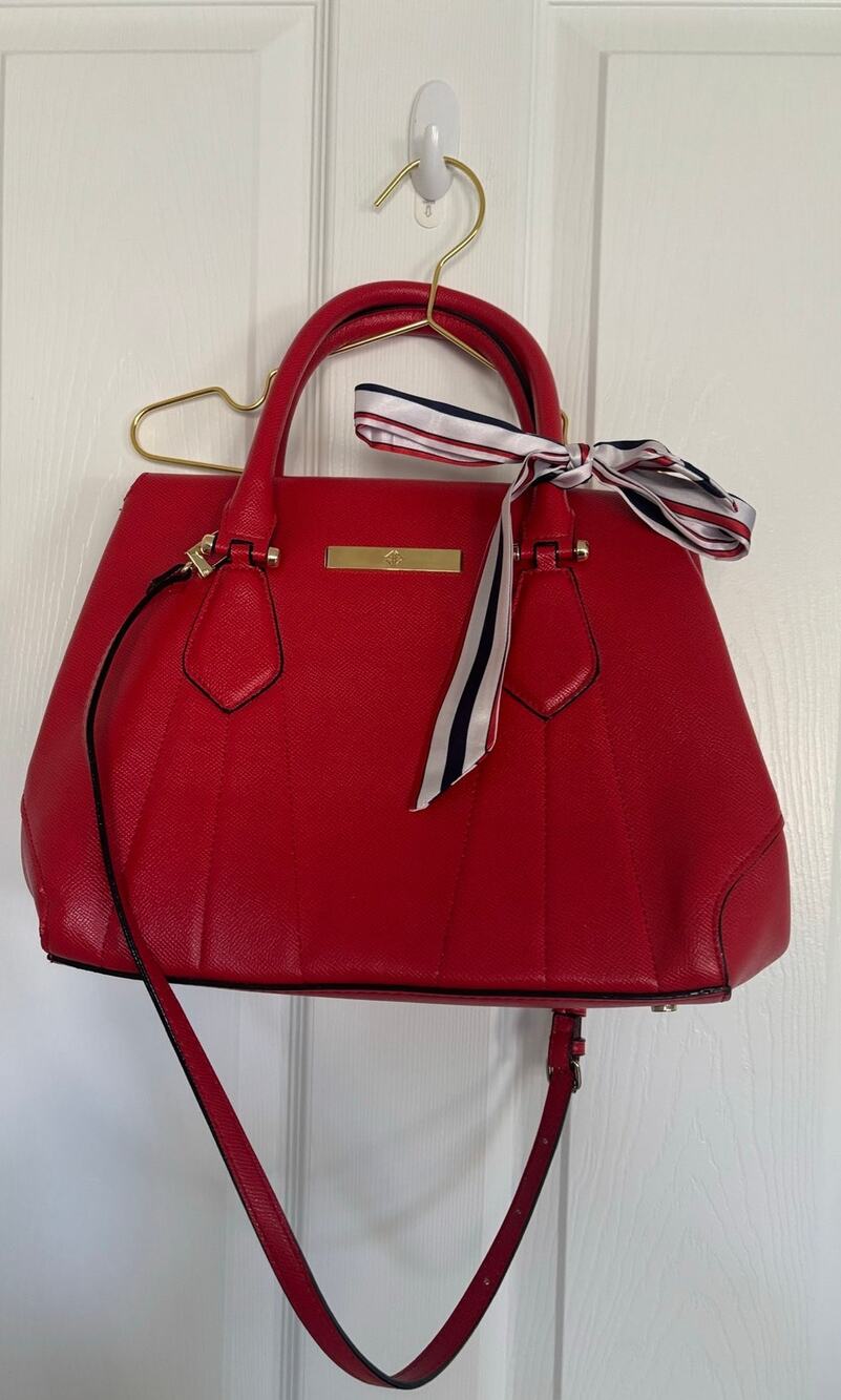 Antonio Melani Red Satchel Purse Cross Body Strap